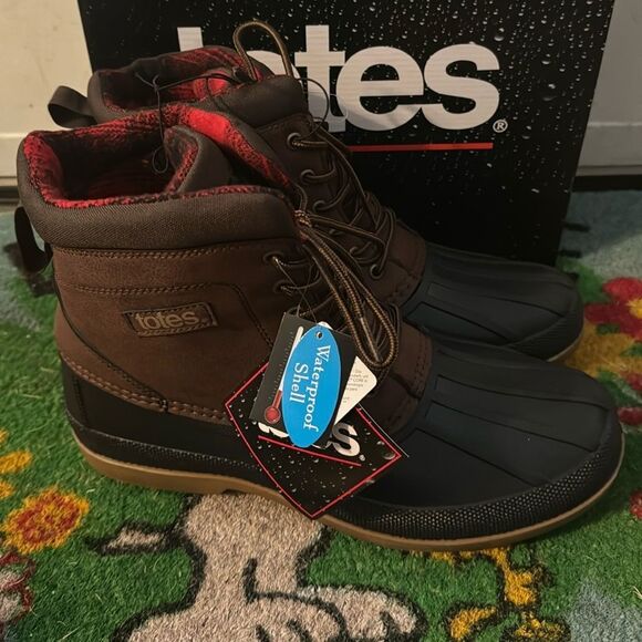 Totes Duck Boots Mens 12 Brown Breck Lodge Waterproof - Picture 2 of 6
